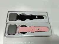 2 x smart watches watch 6, zwart en rose - afbeelding 3 van  3