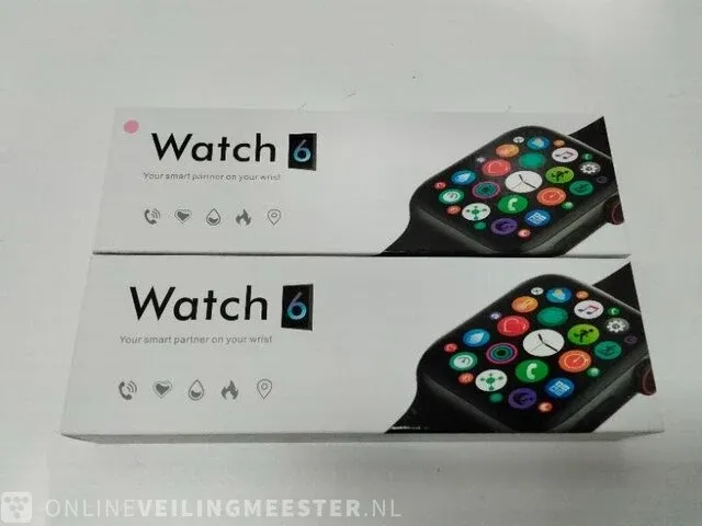 2 x smart watches watch 6, zwart en rose - afbeelding 1 van  2