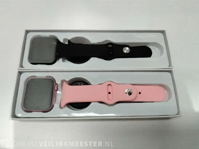 2 x smart watches watch 6, zwart en rose - afbeelding 2 van  2