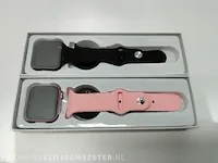 2 x smart watches watch 6, zwart en rose - afbeelding 2 van  2