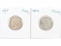 2 zilveren ½ guldens kon. wilhelmina , 1898, 1904 - afbeelding 1 van  2