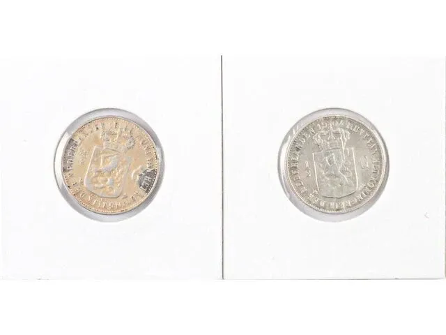 2 zilveren ½ guldens kon. wilhelmina , 1898, 1904 - afbeelding 2 van  2