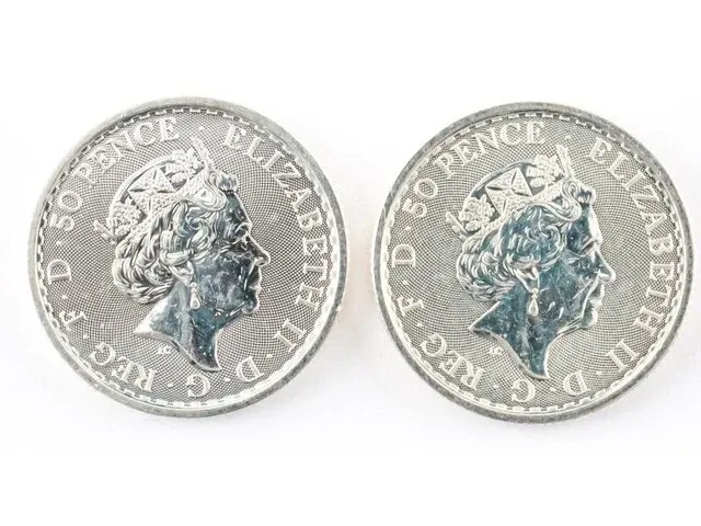2 zilveren munten groot brittannië (2x 1/4 ounce) - afbeelding 1 van  2
