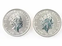 2 zilveren munten groot brittannië (2x 1/4 ounce)