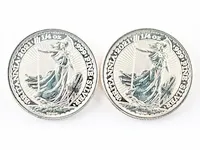 2 zilveren munten groot brittannië (2x 1/4 ounce) - afbeelding 2 van  2