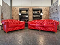 2-zits + 3-zits set chesterfield, melbourne, rood - afbeelding 1 van  5