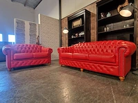 2-zits + 3-zits set chesterfield, melbourne, rood - afbeelding 3 van  5