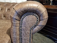 2-zits bank chesterfield, brighton, bruin - afbeelding 4 van  6