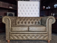 2-zits bank chesterfield, brighton, groen - afbeelding 1 van  6