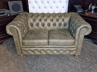 2-zits bank chesterfield, brighton, groen - afbeelding 3 van  6
