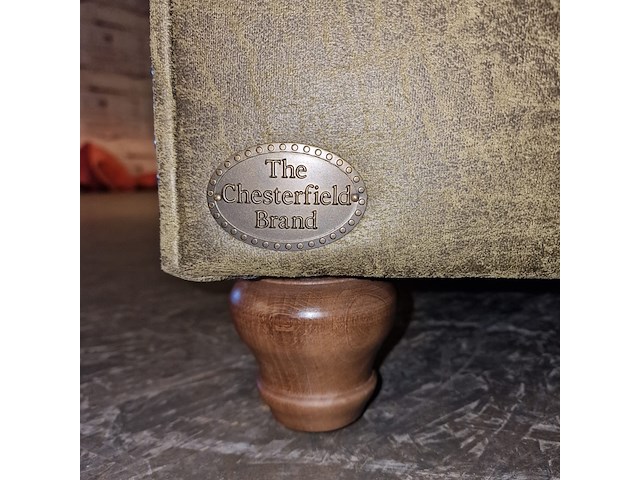 2-zits bank chesterfield, brighton, groen - afbeelding 5 van  6