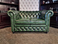 2-zits bank chesterfield, brighton, groen - afbeelding 1 van  6