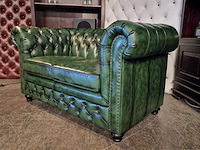 2-zits bank chesterfield, brighton, groen - afbeelding 2 van  6