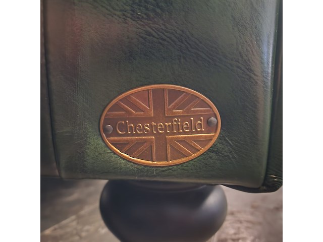 2-zits bank chesterfield, brighton, groen - afbeelding 3 van  6