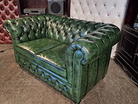 2-zits bank chesterfield, brighton, groen - afbeelding 5 van  6