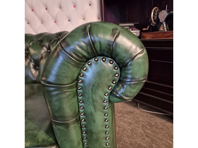 2-zits bank chesterfield, brighton, groen - afbeelding 6 van  6