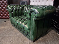 2-zits bank chesterfield, brighton, groen - afbeelding 3 van  5