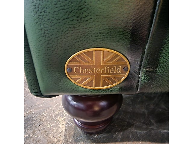 2-zits bank chesterfield, brighton, groen - afbeelding 5 van  5