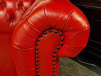 2-zits bank chesterfield, brighton, rood - afbeelding 5 van  6