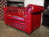 2-zits bank chesterfield, brighton, rood - afbeelding 4 van  5