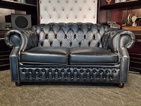 2-zits bank chesterfield, charlston, blauw - afbeelding 1 van  5