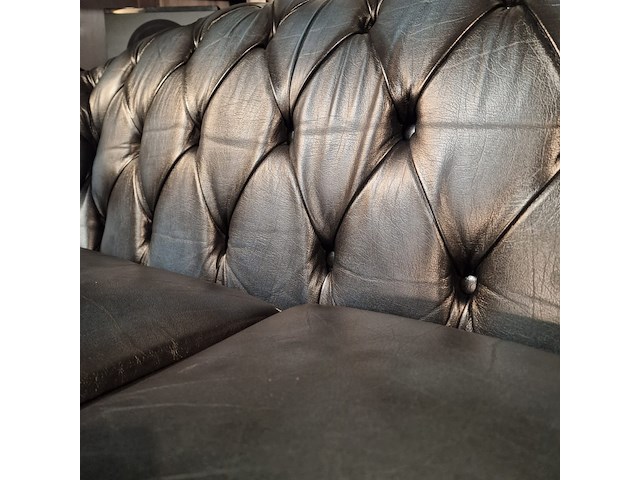 2-zits bank chesterfield, charlston, blauw - afbeelding 3 van  5