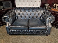 2-zits bank chesterfield, charlston, blauw - afbeelding 5 van  5