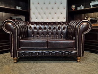 2-zits bank chesterfield, nal, rood - afbeelding 1 van  6