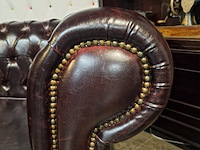 2-zits bank chesterfield, nal, rood - afbeelding 3 van  6