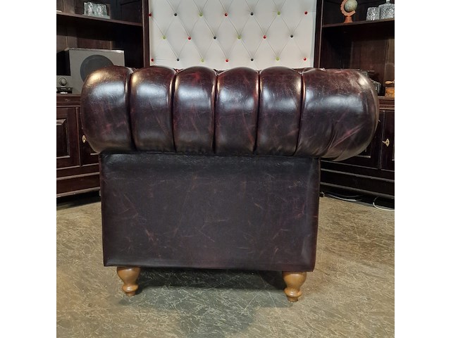 2-zits bank chesterfield, nal, rood - afbeelding 4 van  6