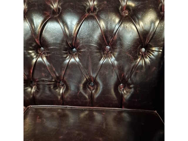 2-zits bank chesterfield, nal, rood - afbeelding 5 van  6