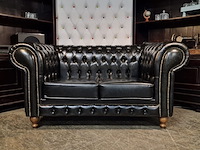 2-zits bank chesterfield, nal, zwart - afbeelding 1 van  5