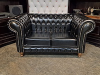 2-zits bank chesterfield, nal, zwart - afbeelding 3 van  5