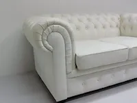 2 zits bank + fauteuil combinatie chesterfield, comfort, wit - afbeelding 3 van  4