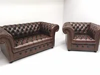 2 zits bank + fauteuil combinatie chesterfield, winchester, bruin