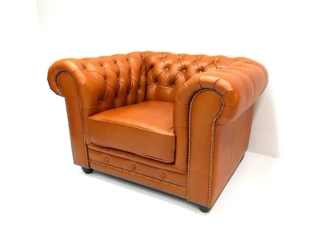 2 zits bankstel + fauteuil combinatie chesterfield, arsenal john, bruin - afbeelding 4 van  5