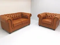 2 zits bankstel + fauteuil combinatie chesterfield, arsenal john, bruin - afbeelding 5 van  5
