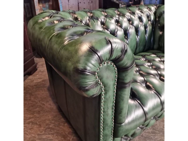 2-zitsbank chesterfield, brighton, groen - afbeelding 2 van  8