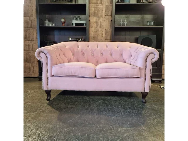 2-zitsbank chesterfield, hampton, roze - afbeelding 1 van  3