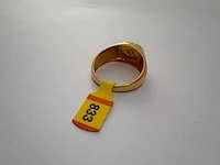 20 karaats geelgouden pinkring met zirkonia - afbeelding 2 van  2