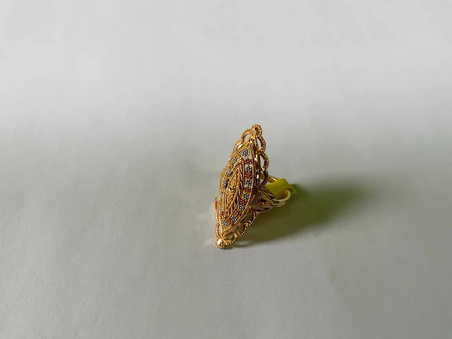 20 krt geelgouden ring - afbeelding 1 van  4