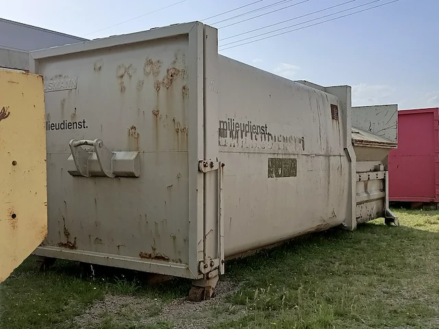 20 m3 haakarm afzet perscontainer, husmann, spb20 sel-e, wit, 2007 - afbeelding 6 van  12