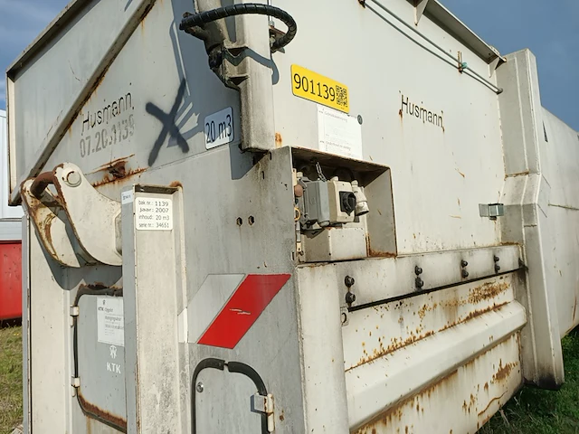 20 m3 haakarm afzet perscontainer, husmann, spb20 sel-e, wit, 2007 - afbeelding 10 van  12