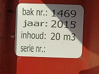 20 m3 haakarm afzetcontainer met milieu kleppen, 2015 - afbeelding 9 van  10