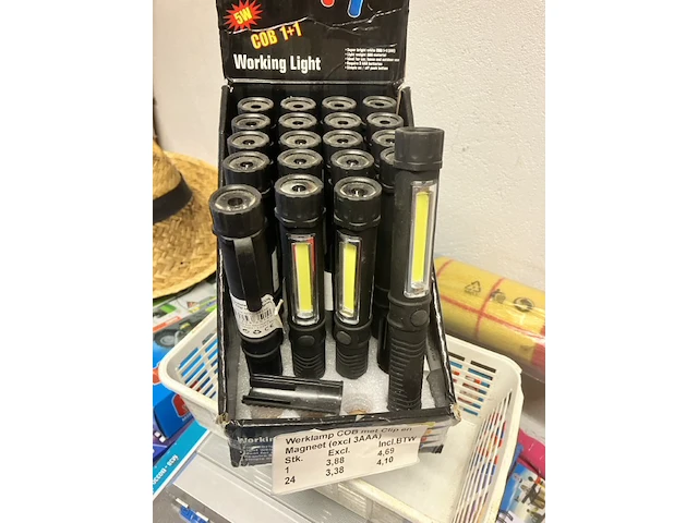 20 stuks werklampjes cob met clip excl aaa batterijen 2 lichtbundels - afbeelding 5 van  7