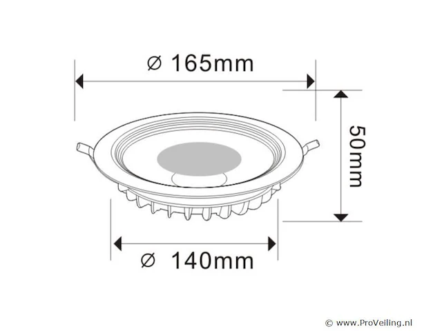 20 x inbouw led-spot – 15w – 3000k warm wit – cob – rond – 1350 lm – ø180 mm – ip20 - afbeelding 4 van  5