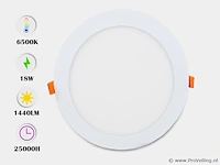 20 x led-paneel – inbouw rond – 18w – 6500k – koud wit - afbeelding 1 van  4
