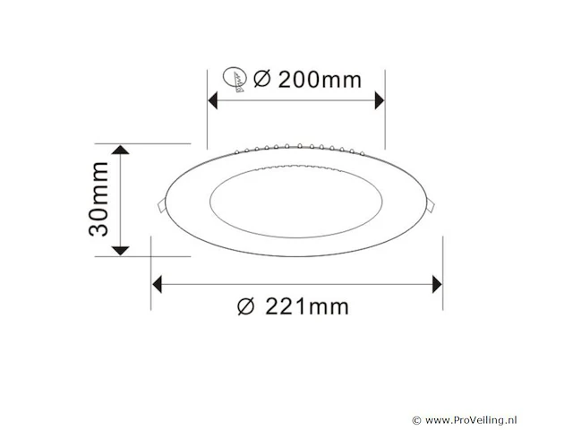 20 x led-paneel – inbouw rond – 18w – 6500k – koud wit - afbeelding 3 van  4