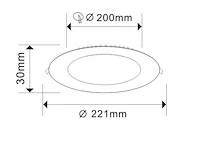 20 x led-paneel – inbouw rond – 18w – 6500k – koud wit - afbeelding 3 van  4