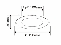 20 x led-paneel – inbouw rond – 8w – 6500k – koud wit - afbeelding 4 van  5